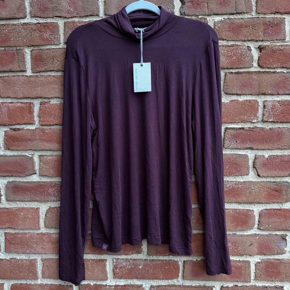 Barefoot Dreams MC Modal Peached Jersey Turtle Neck Long Sleeve Top XL NWT